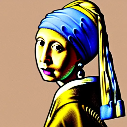 Image similar to portrait of cookie monster as girl with pearl earring