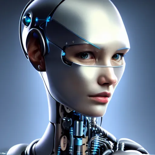 Image similar to Perfectly-Centered Portrait of a Robotic Cyberpunk Female Humanoid-Cat, intricate, elegant, super highly detailed, professional digital painting, artstation, concept art, smooth, sharp focus, no blur, no dof, extreme illustration, Unreal Engine 5, Photorealism, HD quality, 8k resolution, cinema 4d, 3D, beautiful, cinematic, art by artgerm and greg rutkowski and alphonse mucha and loish and WLOP