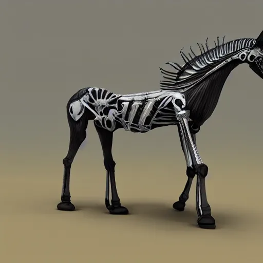 Prompt: skeleton horse with wings, realistic