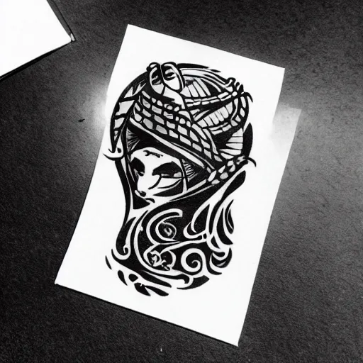 Image similar to tattoo design, stencil, tattoo stencil, traditional, a world famous tattoo