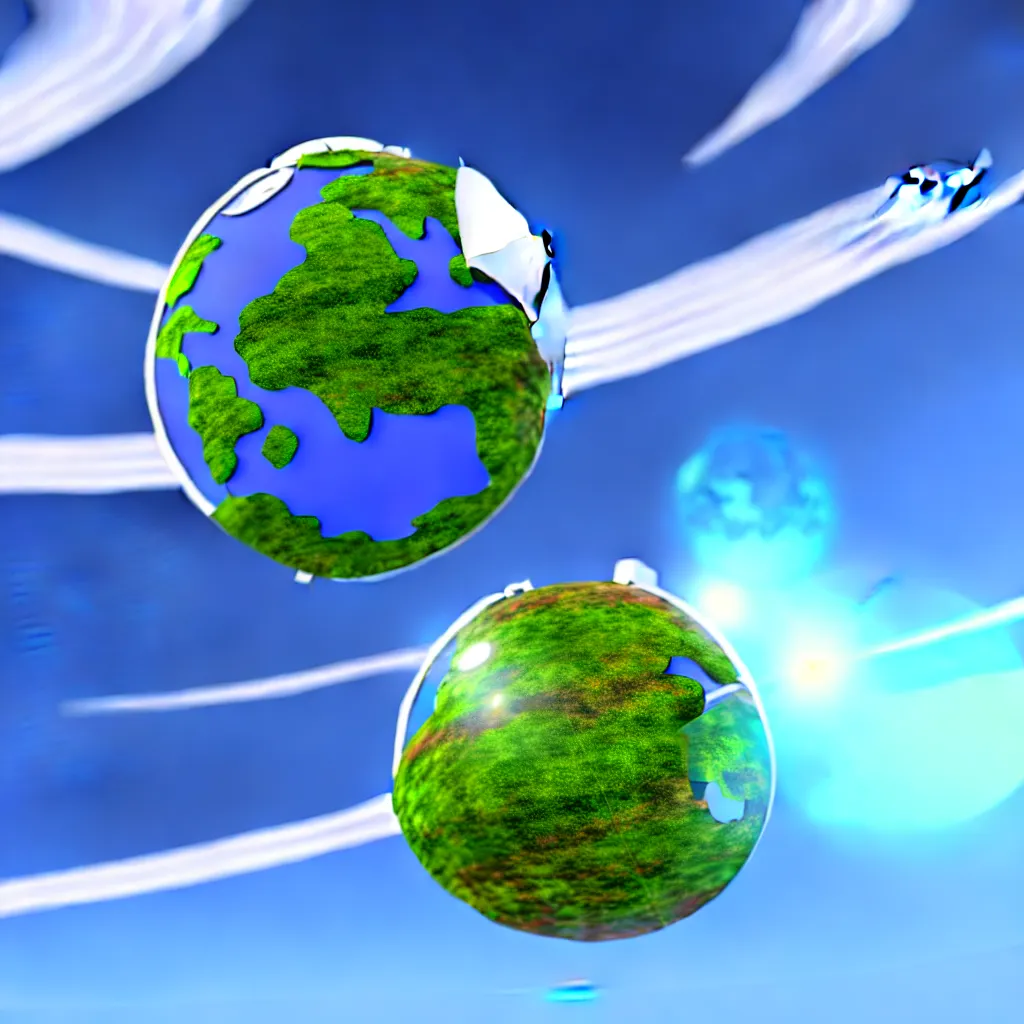 Image similar to realistic 3 d rendering of garbage sphere planet in the air