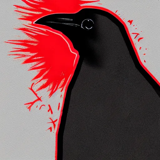 Image similar to illustration of a raven with red lines inspired by infamous second son bad karma, perfect