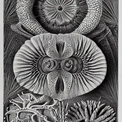 Prompt: Detailed drawing of catae blanchet From Art Forms in Nature by Ernst Haeckel