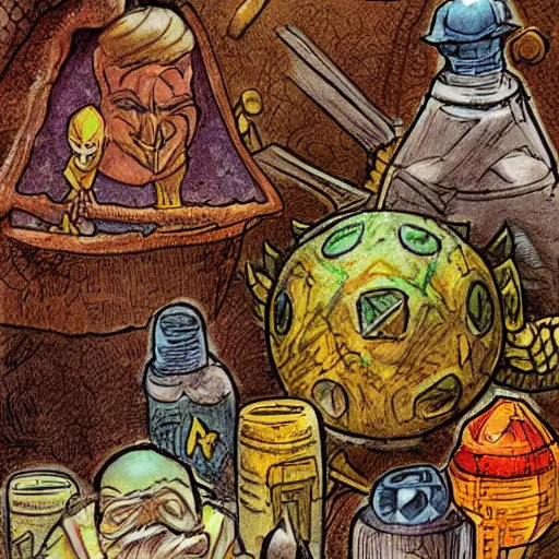 Prompt: illustration of health potion, dungeons and dragons, closeup, by tony diterlizzi