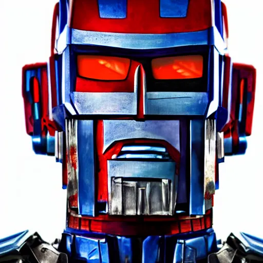 Prompt: A human version of Optimus Prime, 4k, self portrait