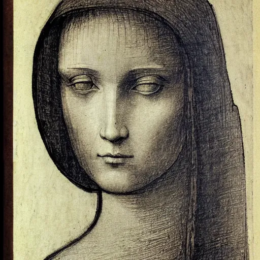 Prompt: sketch of a woman face by leonardo da vinci