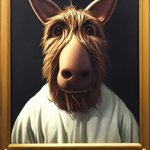 Prompt: portrait of ALF by caravaggio, oil painting, award winning, artstation, sharp focus, extreme detail