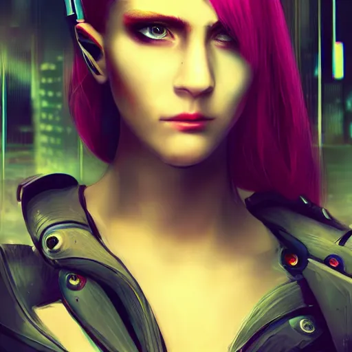Image similar to beautiful portrait of a cyberpunk female