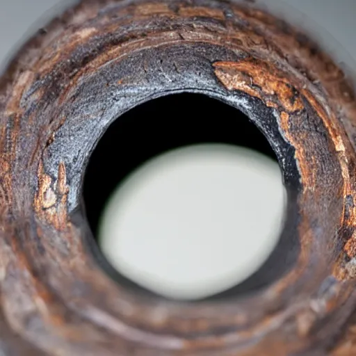 Image similar to a taxidermized frowning black hole, in a museum, 8 5 mm lens, 7 0 mm entrance pupil diameter, close - up photograph, high detail, 4 k, soft focus, depth of field