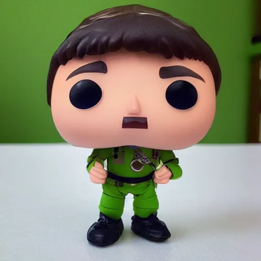 Image similar to “ very photorealistic photo of a gene takovic funko pop, award - winning details ”