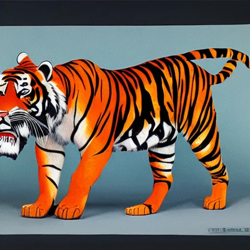 Image similar to [ origami tiger ] by syd mead