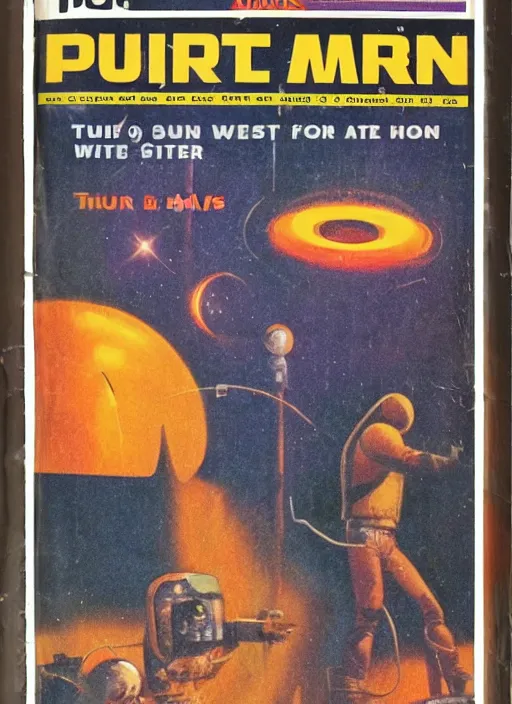 Prompt: pulp sci-fi retro magazine of when we lived on mars
