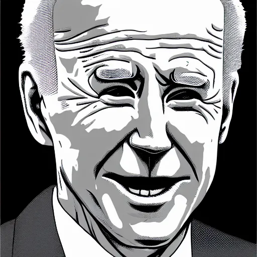 Prompt: Joe Biden in the style of junji ito, 4k resolution