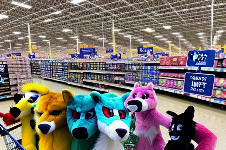 Image similar to photo of fursuits for sale at walmart on black friday