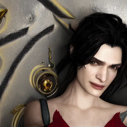 Image similar to rachel weisz as Bayonetta 8k hyperdetailed photorealism HDR