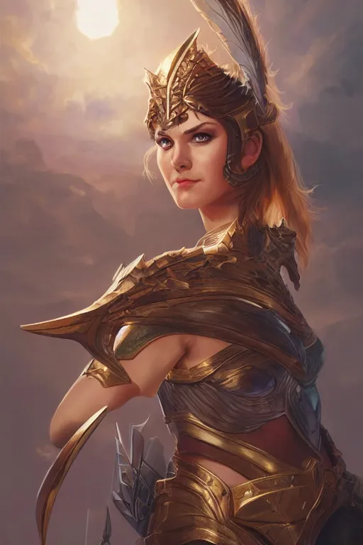 Image similar to amazon valkyrie athena, d & d, fantasy, portrait, highly detailed, headshot, digital painting, trending on artstation, concept art, sharp focus, illustration, art by artgerm and greg rutkowski and magali villeneuve