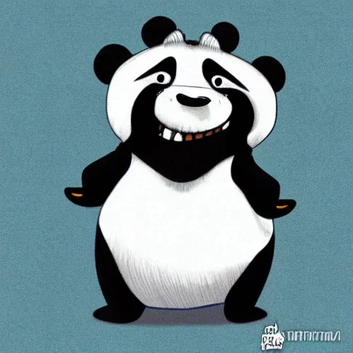 Prompt: smiling pandaslug in cartoon style