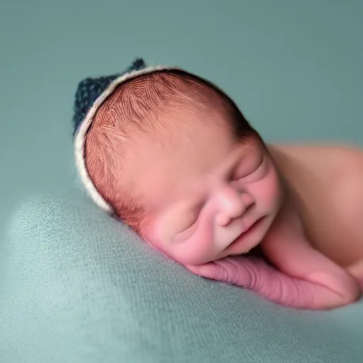 Image similar to beautiful photography of a old man as newborn, pastel colors, hyper realistic, 8 0 mm, studio lighting