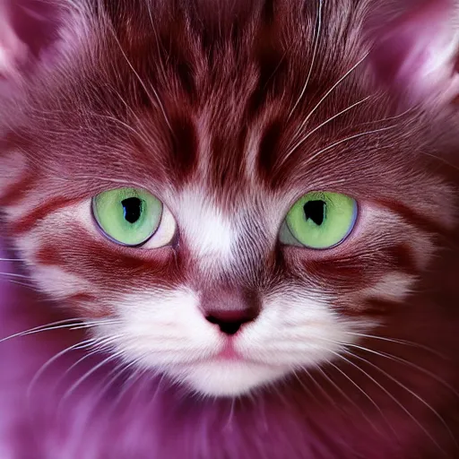 Image similar to adorable crimson kitten with violet eyes