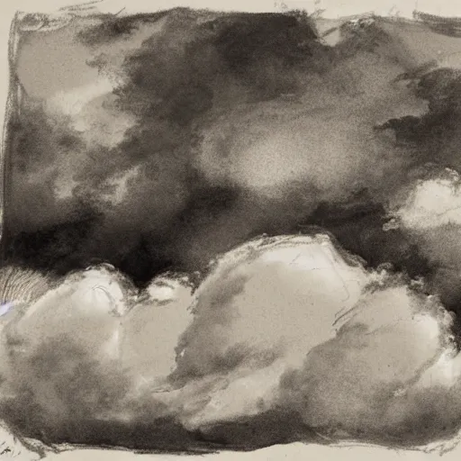 Prompt: clouds in the style of John Constable cloud studies sketches