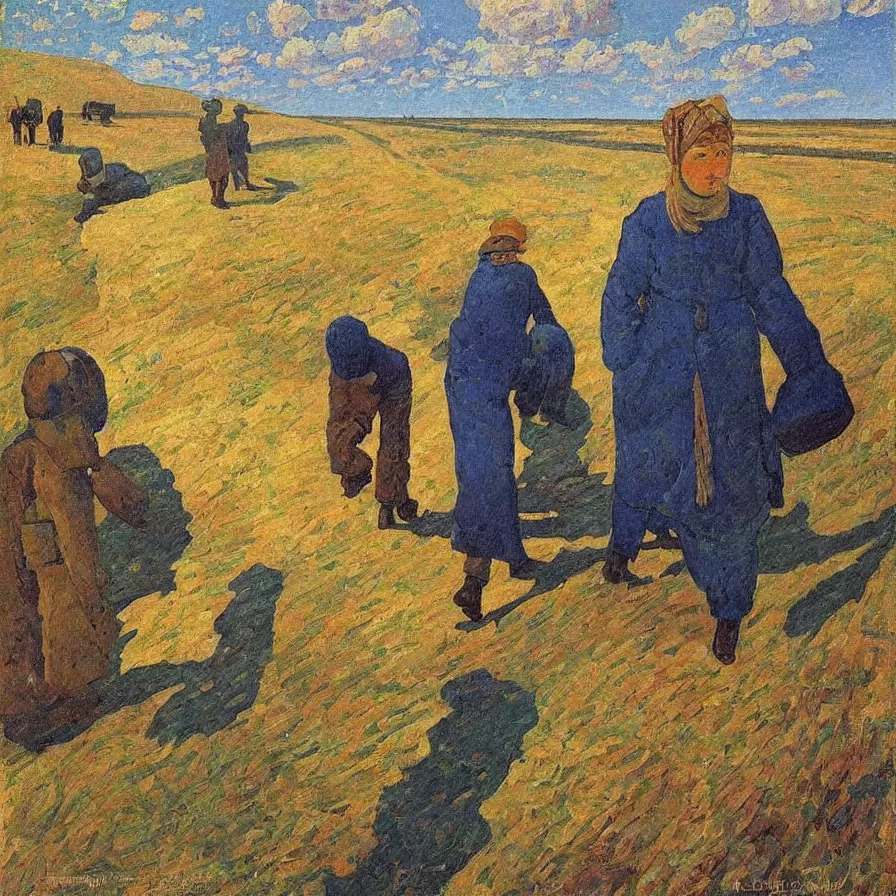 Image similar to artwork about a road to freedom, by konstantin yuon. atmospheric ambiance. depth of field and tridimensional perspective. lighthearted mood.