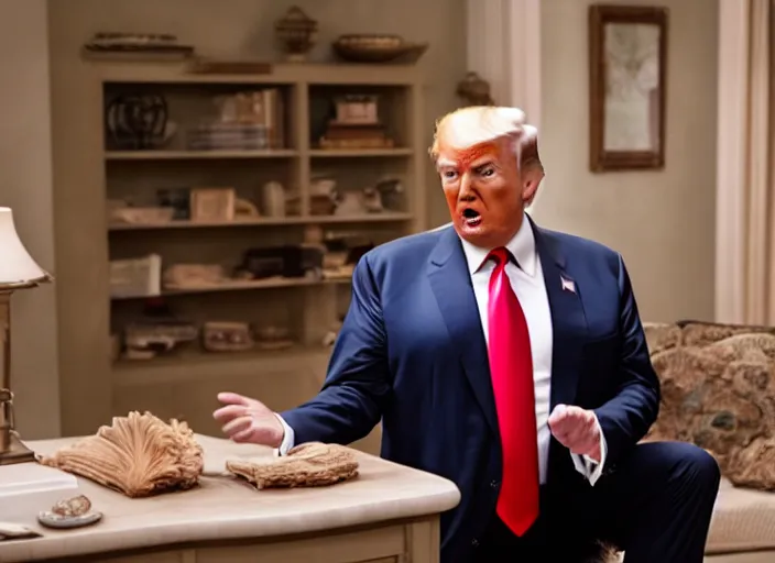 Image similar to film still of donald trump as george bluth sr. in arrested development tv show, 8 k