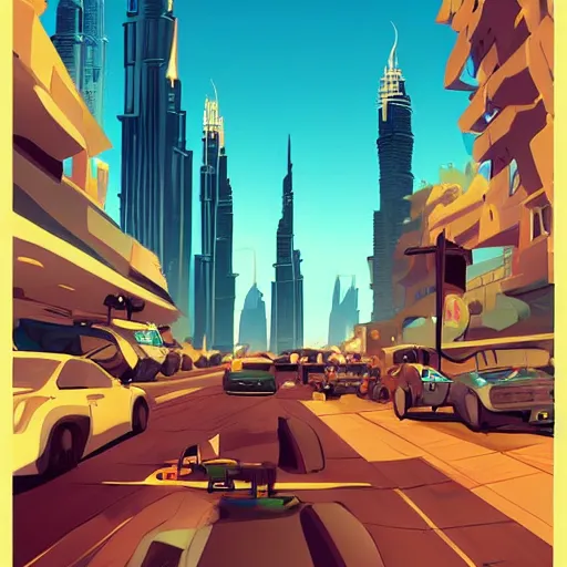 Prompt: gta : dubai, by cory loftis