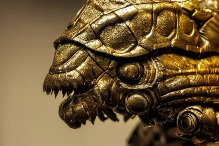 Image similar to photo taken of an epic intricate, ultra detailed, super realistic animatronic of a trilobite creature on display in a workshop, created by weta workshop, zoomed in shots, photorealistic, sharp focus, f 0. 4, face centred, macro photography, golden ratio, golden hour