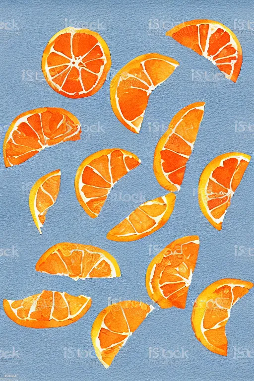 Prompt: minimalist watercolor art of dried orange slices on white background, illustration, vector art