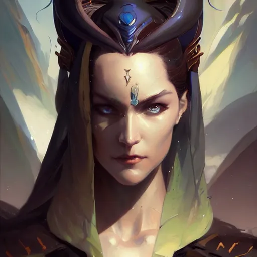 Image similar to a portrait of a beautiful proxima midnight, art by pete mohrbacher and guweiz and ilya kuvshinov, digital art, highly detailed, intricate, sci - fi, sharp focus, trending on artstation hq, deviantart, unreal engine 5, 4 k uhd image