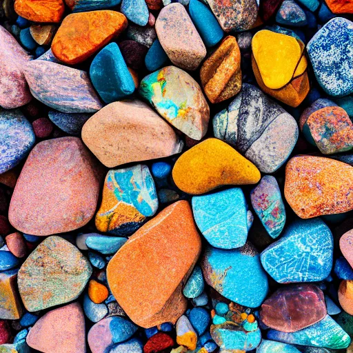 Image similar to colorful rocks, overhead photography