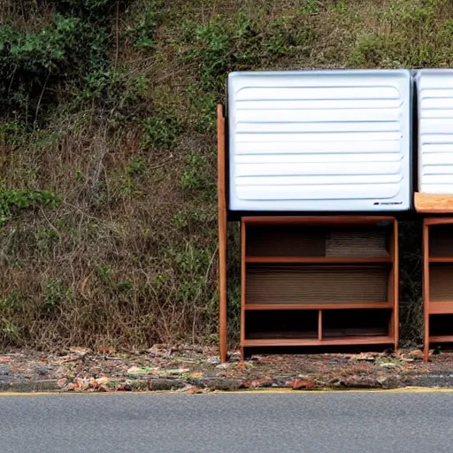 Image similar to furniture on the side of the road,