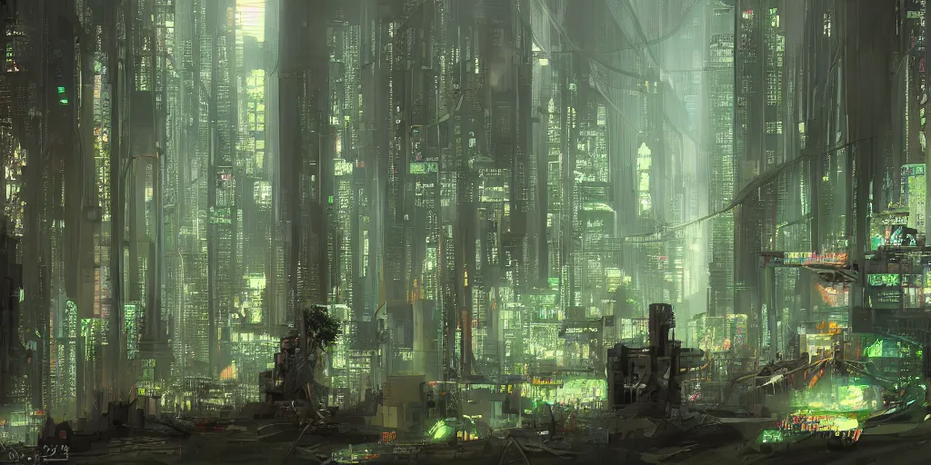 Image similar to the forests of cyberpunk tokeyo by kirokaze