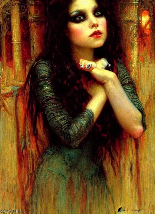 Image similar to gothic princess portrait. by gaston bussiere