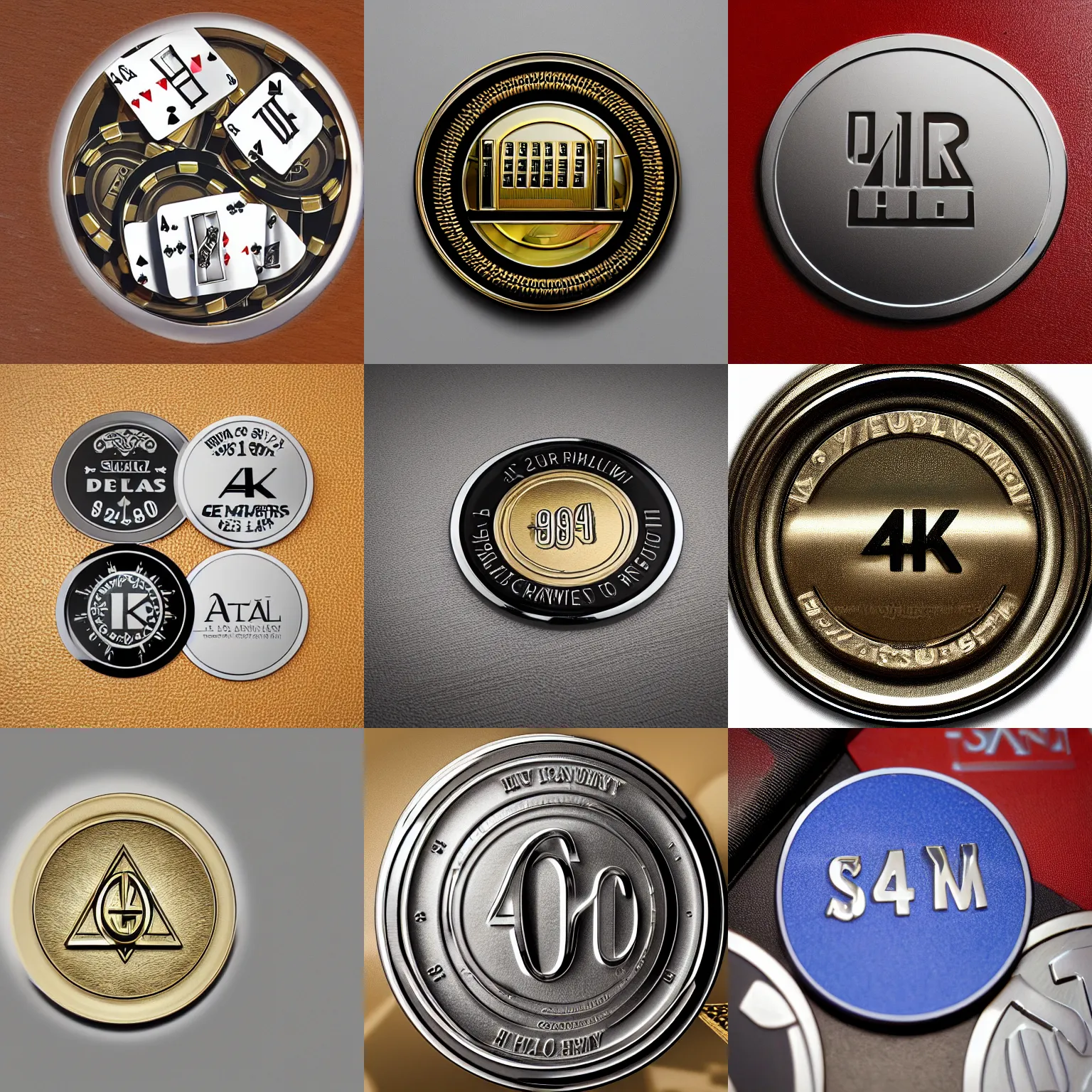 Prompt: a simply designed metal token for a casino, ultra realistic, highly detailed, 4k quality photo