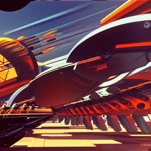 Prompt: fight for control of the mainframe sci-fi art by syd mead concept art