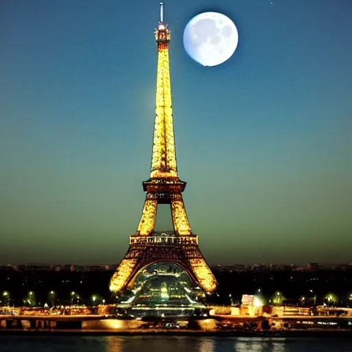Prompt: Eiffel tower ((((photography)))), (cheese), moon, waterpaint ((((((((Night)))))))) day time