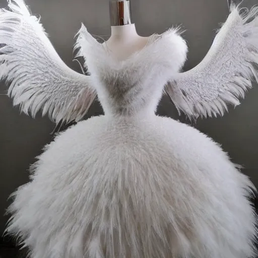 Image similar to dress made out of swans