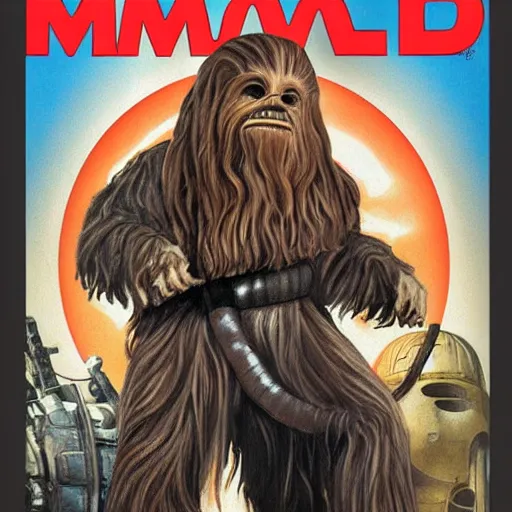Image similar to mad magazine cover photo portrait caricature leia wookiee