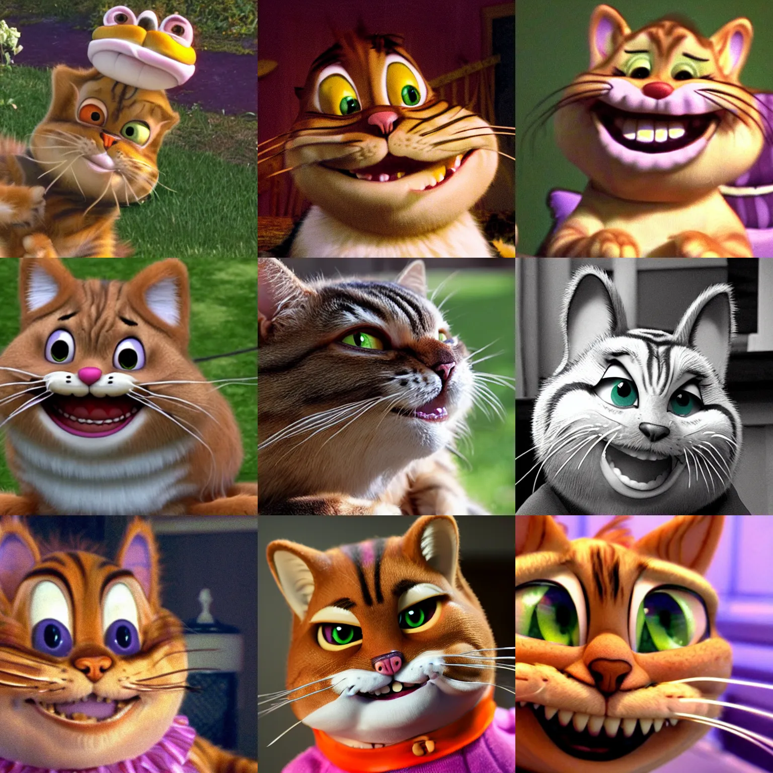 Prompt: garfield smiling like a cheshire cat