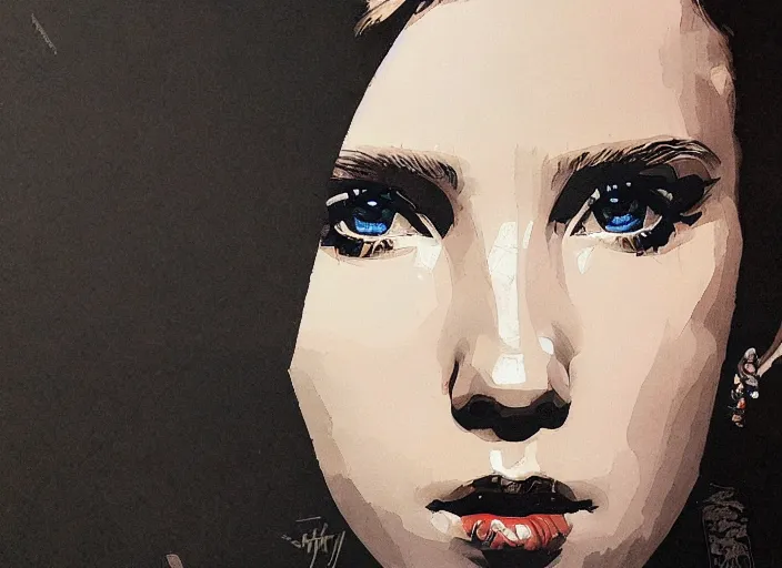 Image similar to a highly detailed beautiful portrait of millie bobby brown by yoji shinkawa