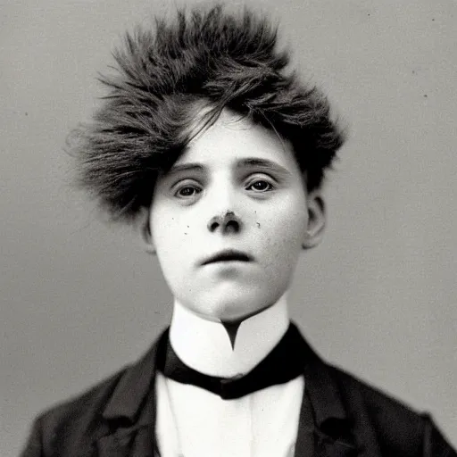 Prompt: a beautiful photographic portrait of a non - binary person in 1 9 0 2