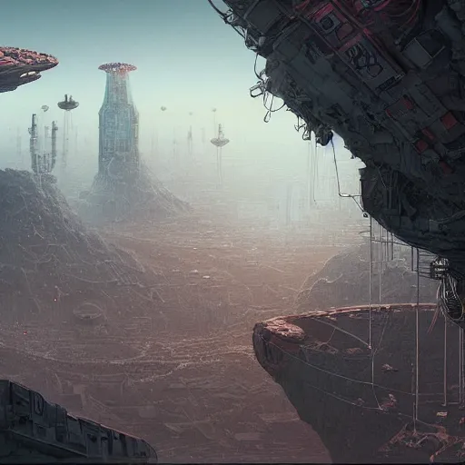 Image similar to the cybernetic asteroid city, technological phenomenon, by zdzisław beksinski, greg rutkowski, and j. g. quintel, futurecore, 5 mm hyperdetailed digital art by jan urschel and neil blevins and tony diterlizzi, and cyberpunk