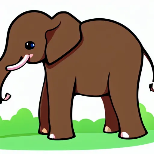 Prompt: a child elephant on a green meadow, Anthropomorphized, portrait, highly detailed, colorful, illustration, smooth and clean vector curves, no jagged lines, vector art, smooth