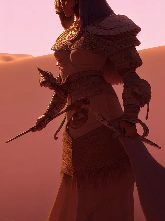 Prompt: close up picture of a cute robe girl and big knight colosuss, crossing the desert, beautiful and aesthetic, detailed face, intricate, highly detailed, smooth, sharp focus, trending on artstation, art by mika pikazo and ilya kuvshinov and rembrandt and greg rutkowski, fantasy illustration