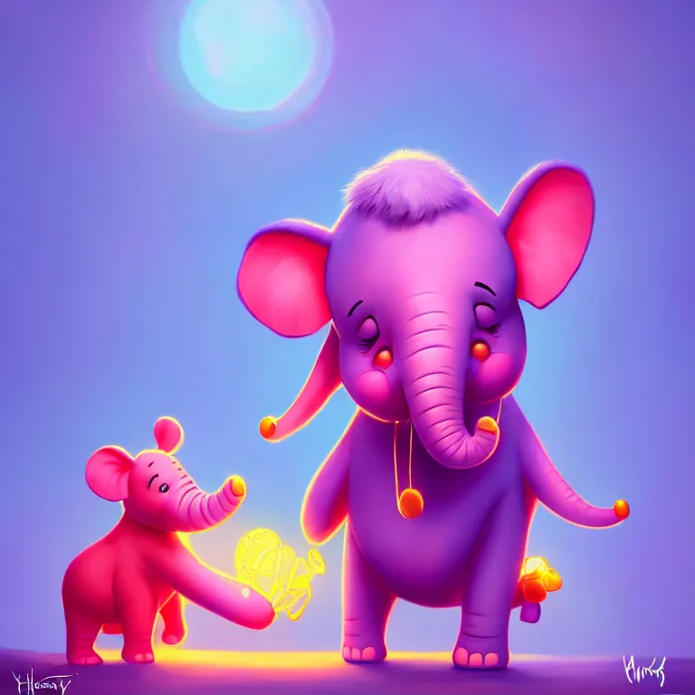 Prompt: epic professional digital art of heffalump, cheery, happy, fun, optimistic, cheerful ambient lighting, kyna tek, adar darnov, sidney lugo, alana fletcher, anthony moravian, best on artstation, cgsociety, epic, stunning, gorgeous, much wow, cinematic, masterpiece