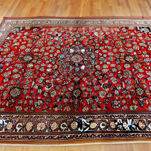 Image similar to photo persian rug with huge kiwi fruits ornament