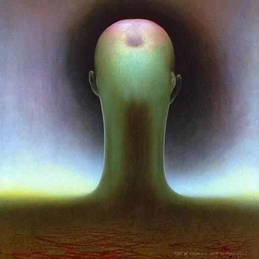 Image similar to zdzislaw beksinski painting of cosmic horror