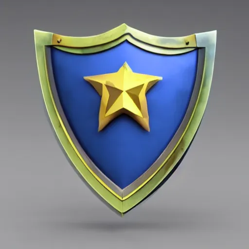 Prompt: a cute 3 d shield