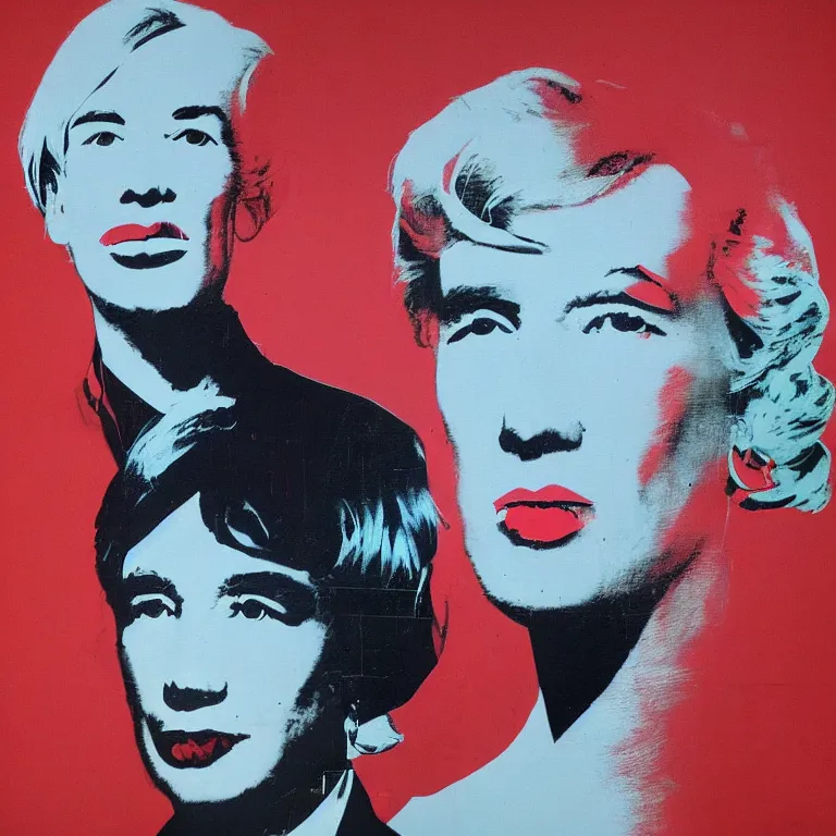 Prompt: Street-art portrait of Andy Warhol in style of Etam Cru